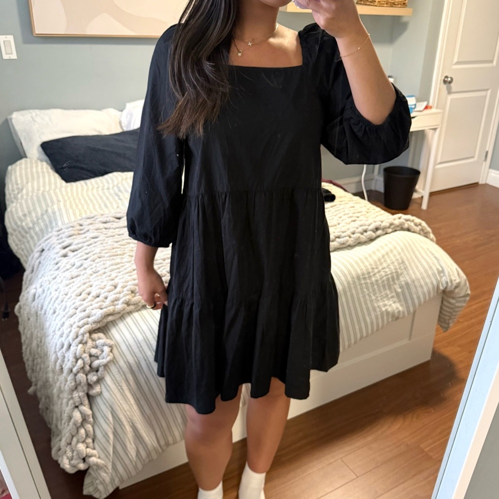 Only Square Neck 3/4 Sleeve Dress